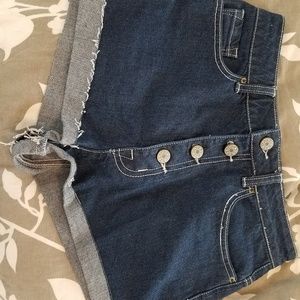 High waisted denim shorts